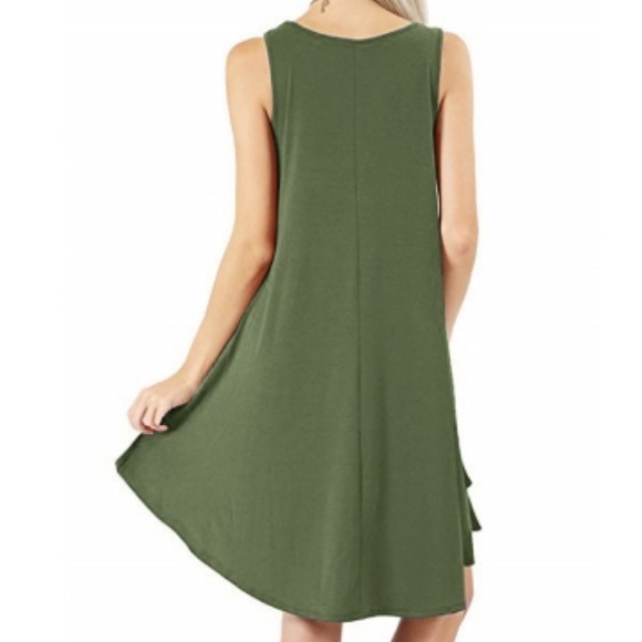 💚Army green Maxi Dress with pockets💚 - Picture 2 of 4